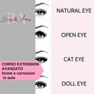 Corso Extension Ciglia Avanzato "forme e correzioni" in aula